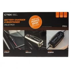 CTEK MXS 5.0 8-Stage Battery Charger Bundle Pack 12V 5A With CTEK Exclusive Powerbank