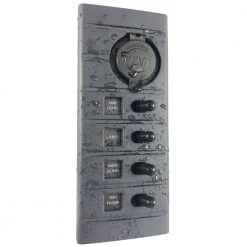 Connex 4 Way Plus Backlit Marine Switch Panel With 12V Socket