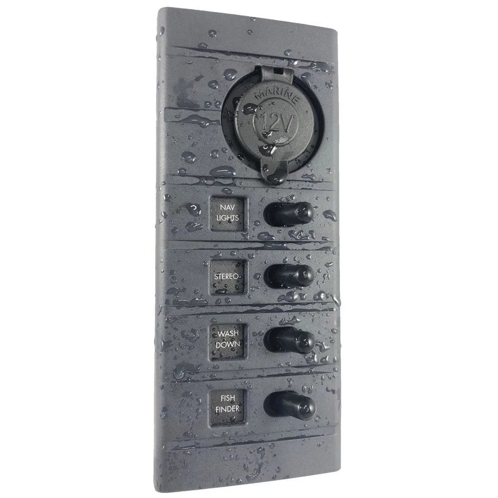 Connex 4 Way Plus Backlit Marine Switch Panel With 12V Socket 3 Connex 4 Way Plus Backlit Marine Switch Panel With 12V Socket